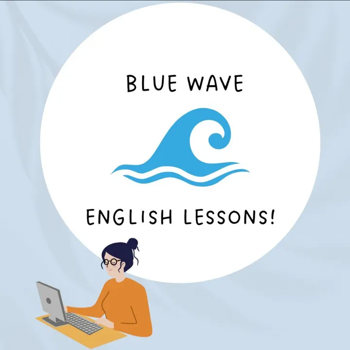 Logo de Blue Wave: una ola azul dentro de un círculo blanco